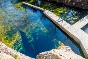 jacobs well texas as seen from above on a sunny day