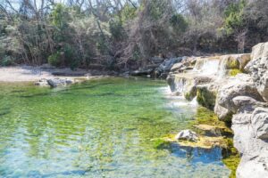 bench falls in barton creek greenbelt austin swim spot, one of the best waterfalls in austin texas