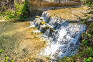 chalk ridge falls as seen from above in chalk ridge falls park texas
