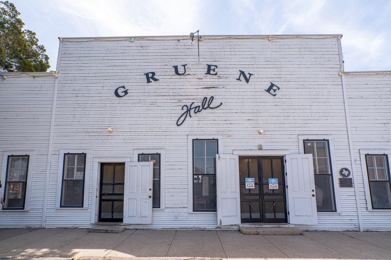 front facade of gruene hall, one of the best things to do in gruene texas