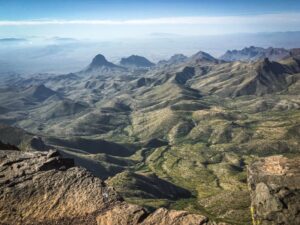 view of chisos mountains from the south rim, one of the best hikes in big bend national park